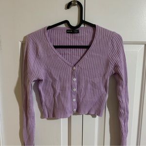 Shein lilac cropped long sleeve top